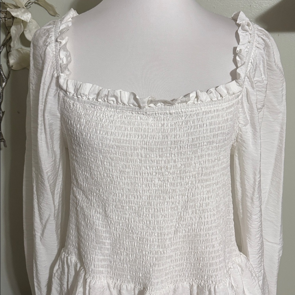 Eloquii White Ruffled Blouse - Picture 2 of 5